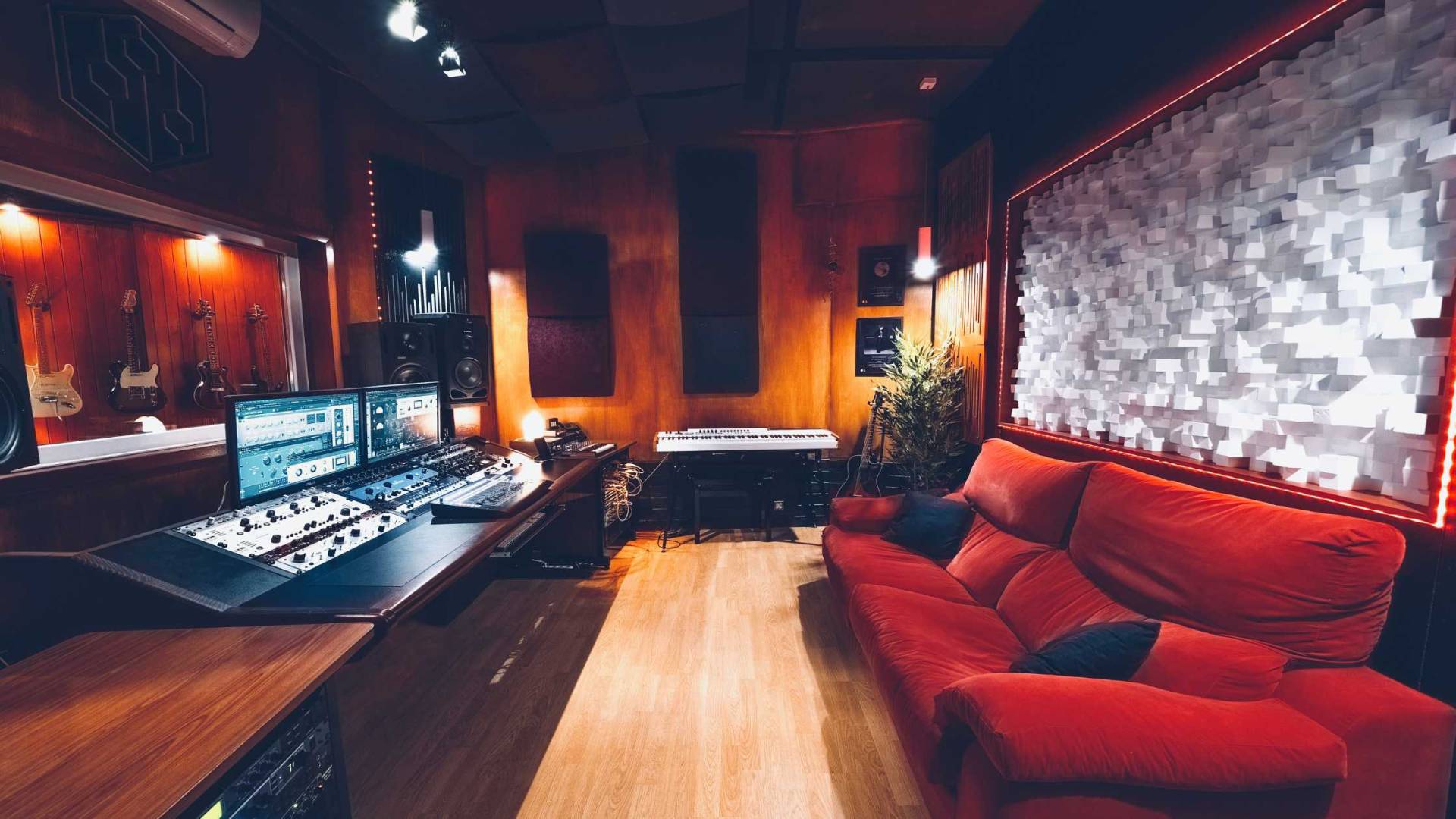 Control room of our recording studio from the live room